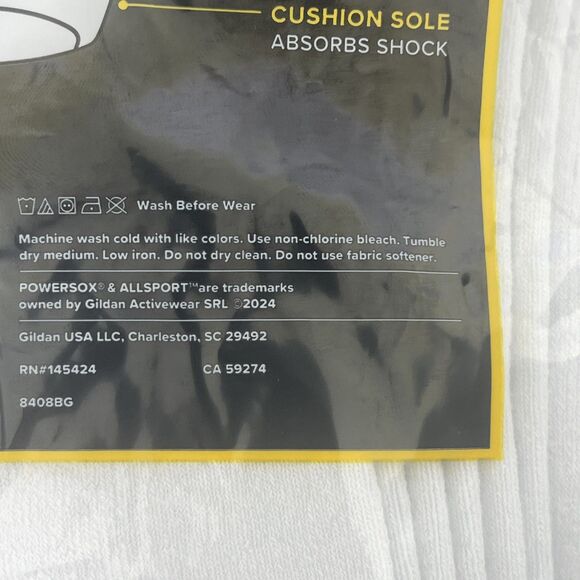 Powersox AllSport Men's Low Cut Socks 12 Pair White Size 6-12 NEW - Picture 6 of 7